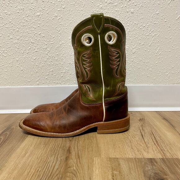 Justin Mens Square Toe Casual Work Boots Brown Green Size 11.5 D - style BR307 - Picture 4 of 14